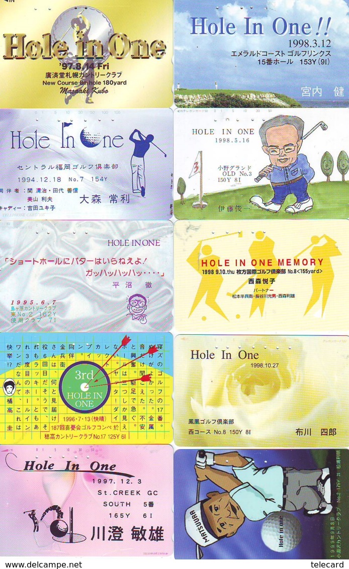 10 Télécartes - Prepaid Différentes  JAPON * SPORT * GOLF (LOT A-22) JAPAN 10 DIFFERENT PHONECARDS * 10 VERSCHIEDENE TK - Sport