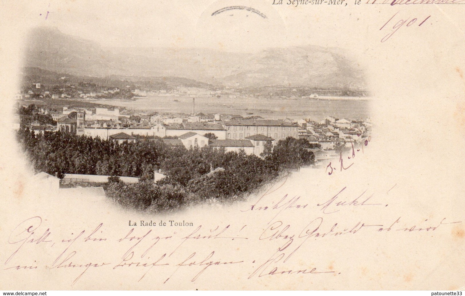 83 LA SEYNE SUR MER LA RADE DE TOULON CARTE PRECURSEUR 1901 - La Seyne-sur-Mer