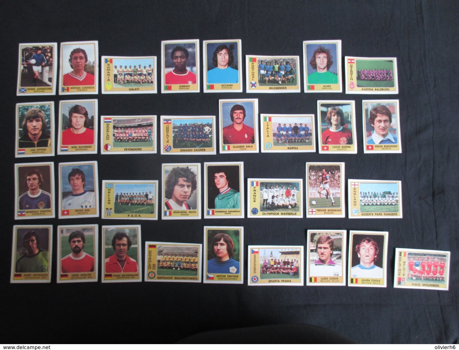 LOT 33 FIGURINES VIGNETTES PANINI (M1914) EURO FOOTBALL (2 Vues) RWDM, Sparta Praha, Eintracht Braunschweig, ...1977 - Trading Cards