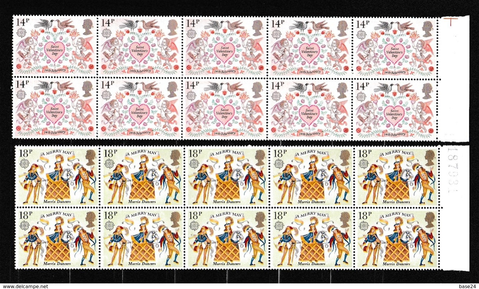 1981 Gran Bretagna Great Britain EUROPA CEPT EUROPE 10 Serie Di 2v. Blocco MNH** - 1981