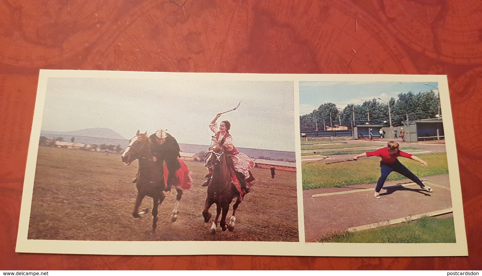 Russia. North. Traditional National Games . Gorodki. Catch The Girl. Horse  - Old Russian Postcard 1978 - Juegos