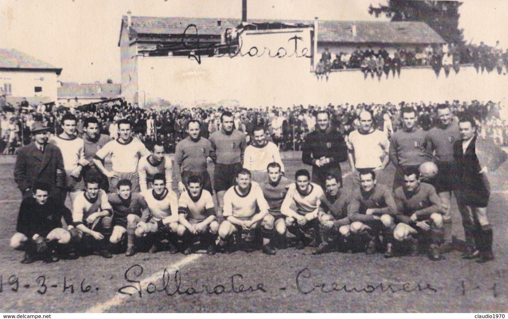 FOTOGRAFIA  D' EPOCA - GALLARATE - ( VARESE) SQUADRA DI CALCIO - GALLARATESE VS CREMONESE - 1-1 ANNO. 1946 - Varese