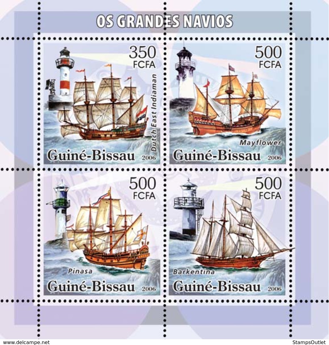 Guinea - Bissau 2006 - Sail Ships & Lighthouses 4v Y&T 2182-2185, Michel 3315-3318 - Guinea-Bissau