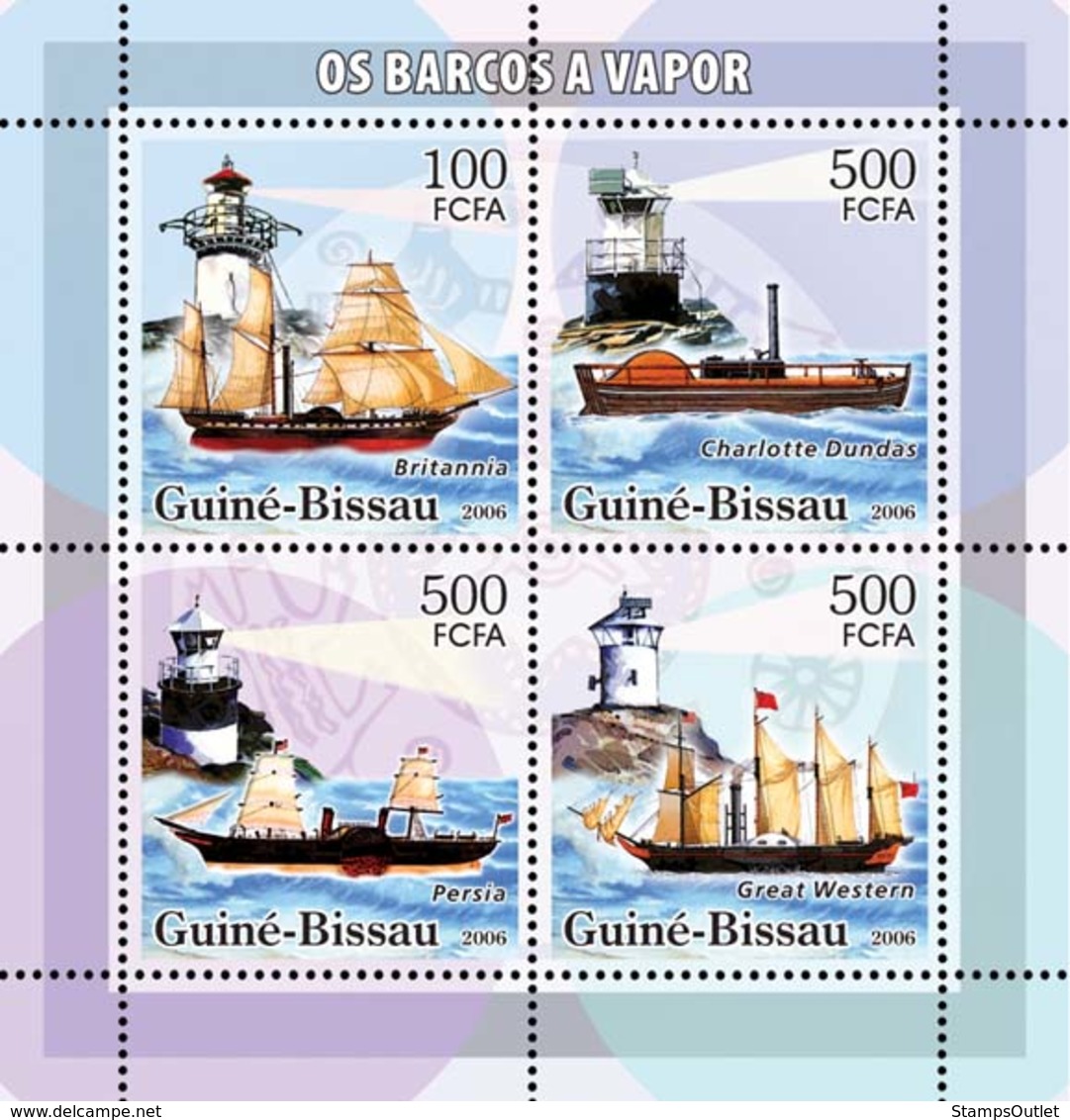 Guinea - Bissau 2006 - Motor Barges & Lighthouses 4v Y&T 2186-2189, Michel 3311-3314 - Guinea-Bissau