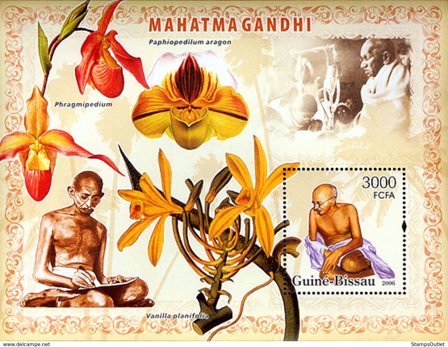 Guinea - Bissau 2006 - Mahatma Gandhi & Orchids S/s Y&T 325, Michel 3425/BL572 - Guinea-Bissau