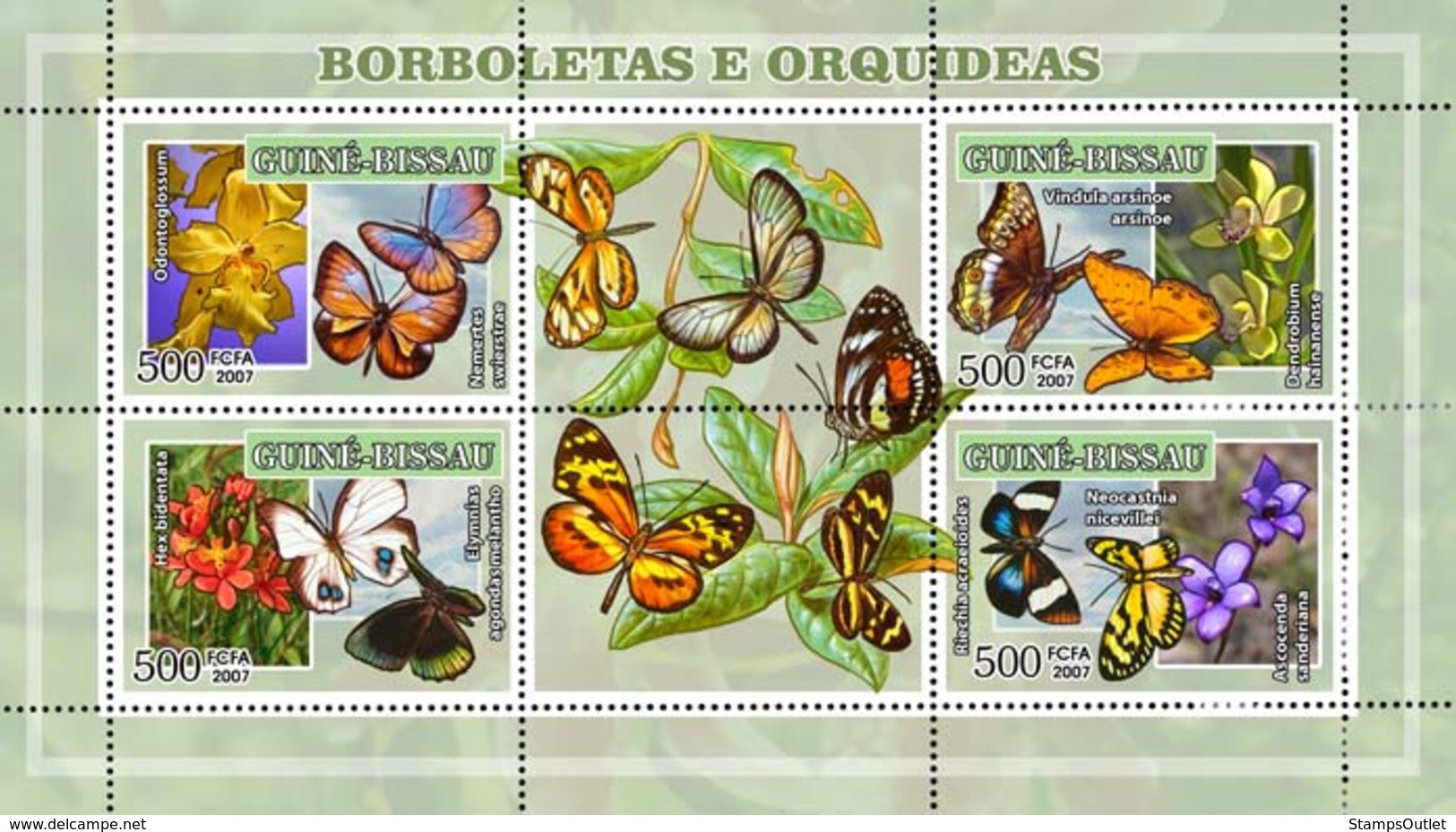 Guinea - Bissau 2007 - Butterflies And Orchids 4v Y&T 2338-2341, Michel 3574-3577 - Guinea-Bissau