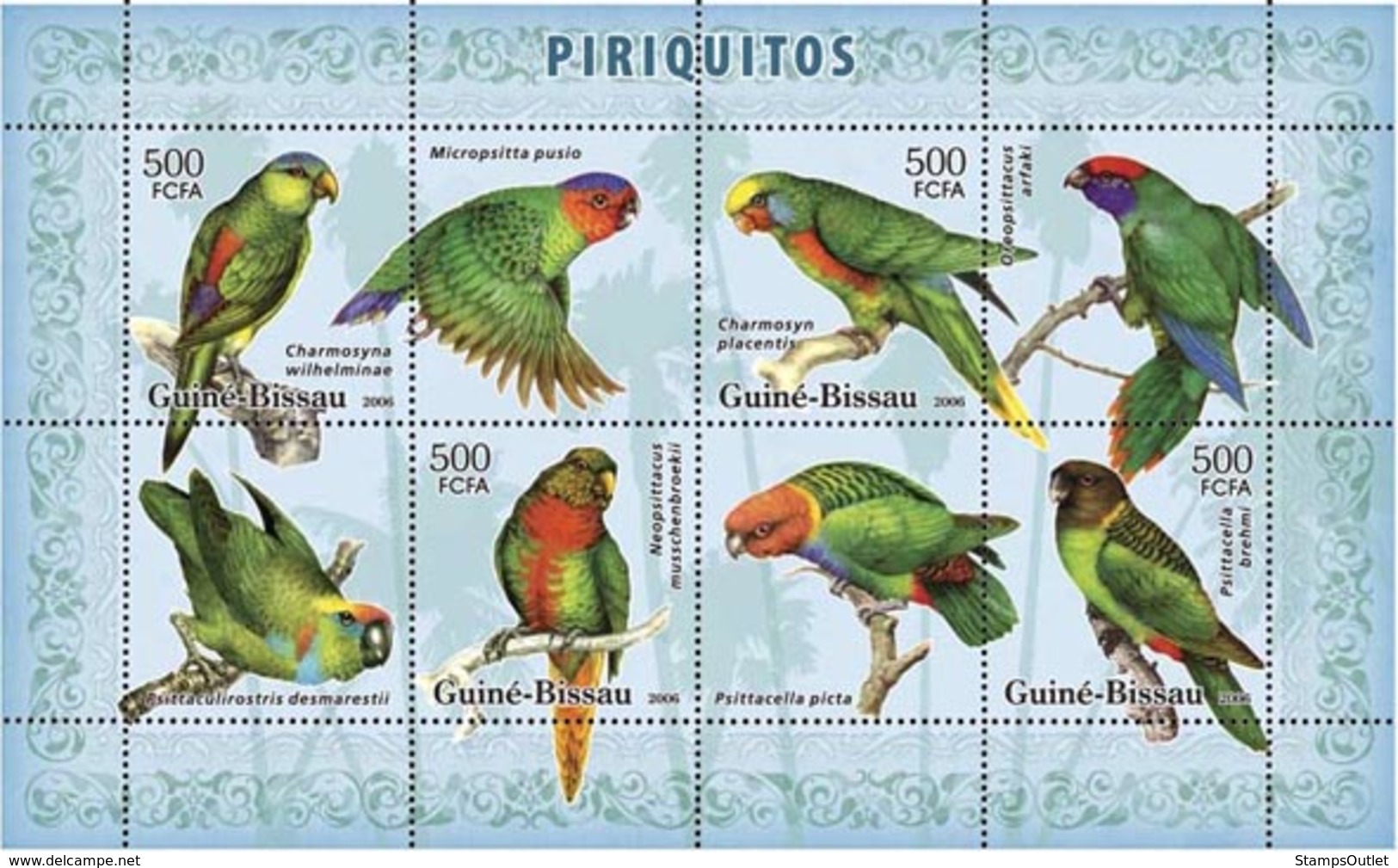 Guinea - Bissau 2007 - Parrots 4v Y&T 2390-2393, Michel 3594-3597 - Guinea-Bissau