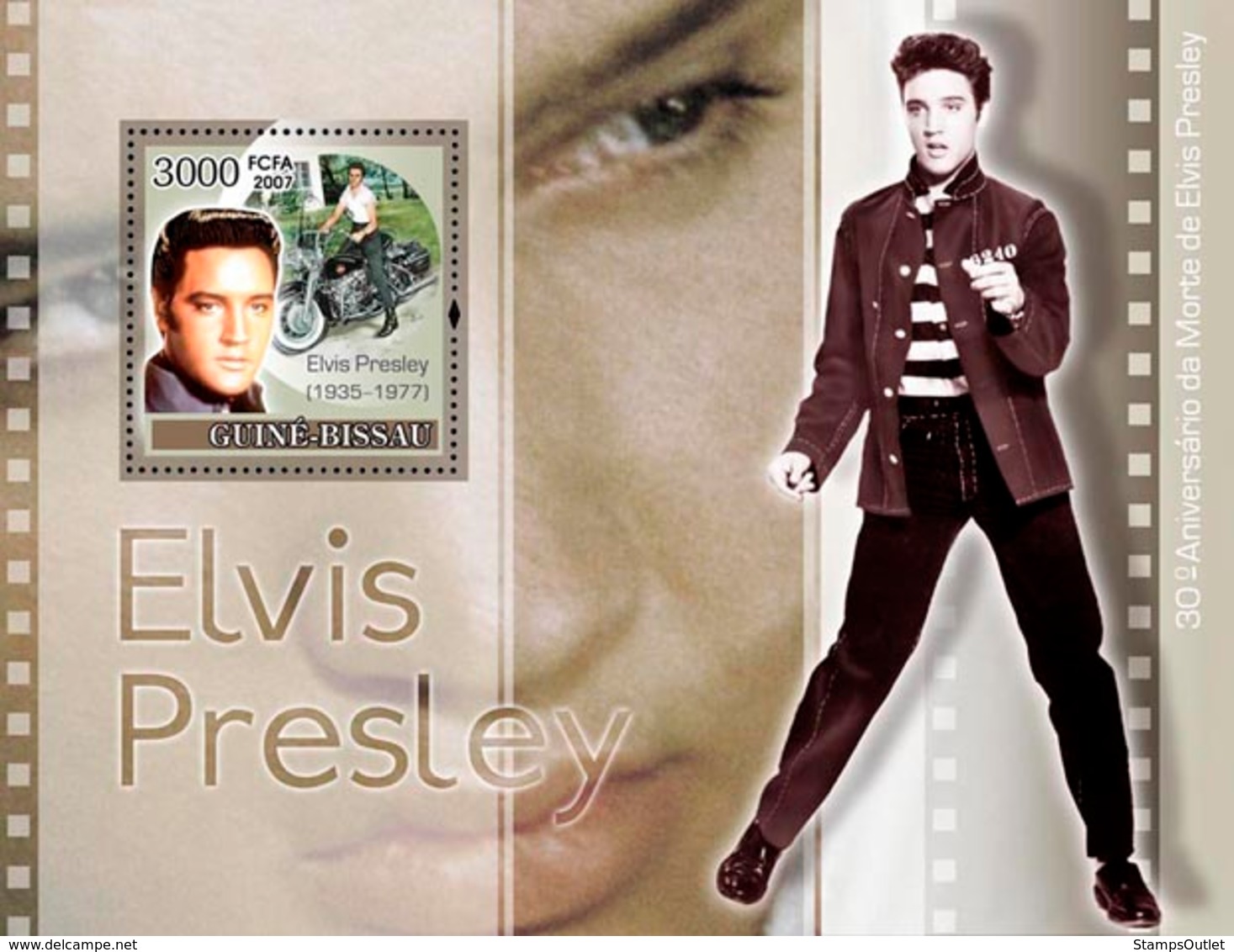 Guinea - Bissau 2007 - Elvis Presley / Motorcycles S/s Y&T 370, Michel 3662/BL619 - Guinea-Bissau