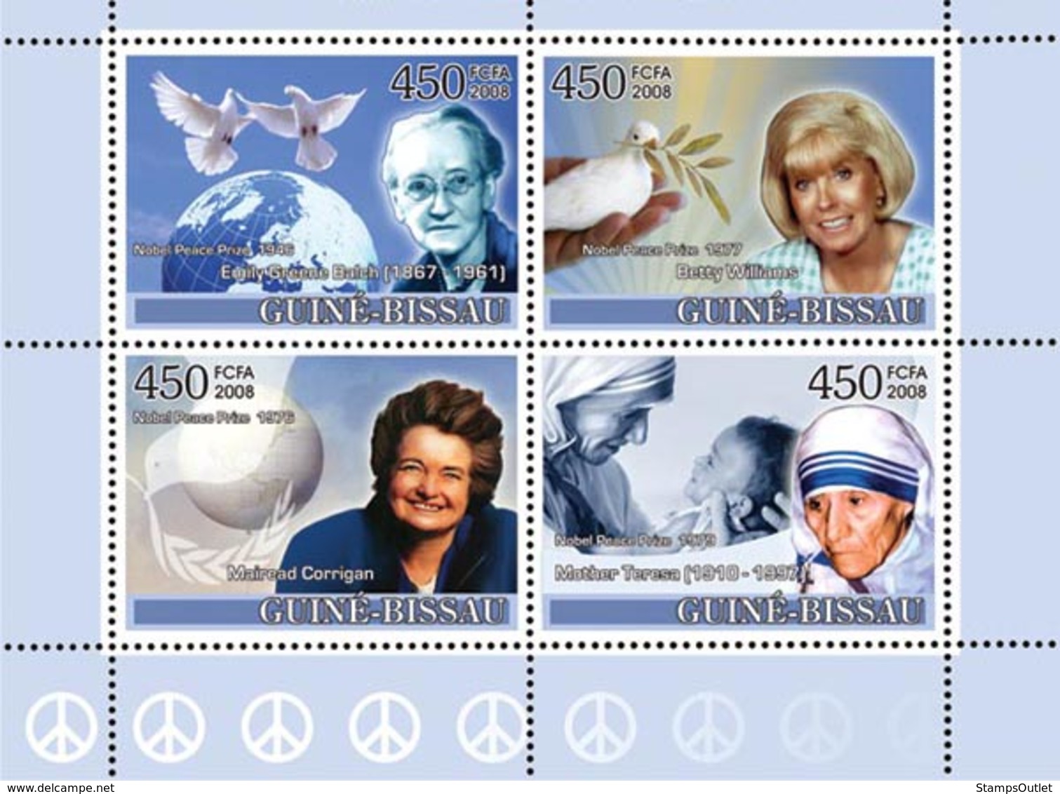 Guinea - Bissau 2008 - Ladies Heroes Of Peace II - Nobel Prize Winners 4v Y&T 2498-2501, Michel 3696-3699 - Guinea-Bissau