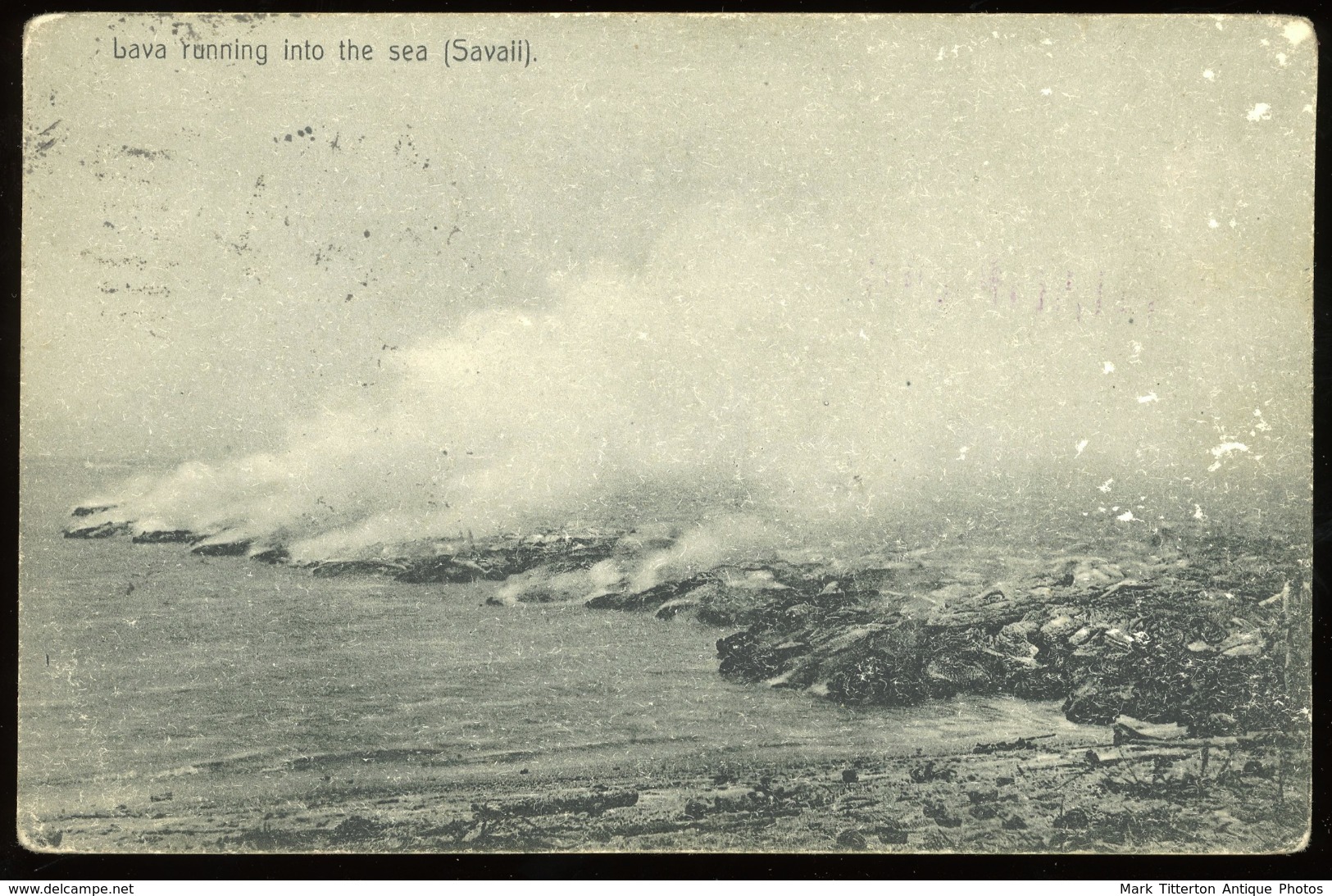 Postcard - Samoa, Oceania - Lava Running Into The Sea Savai'i - C.1905 - Samoa Americana