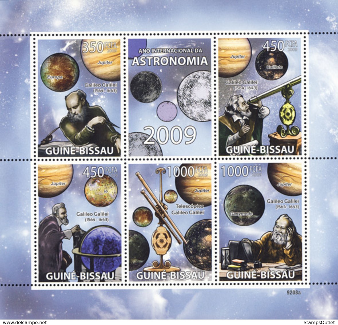 Guinea - Bissau 2009 - 2009 Year Of Astronomic (Galileo Galilei 1564-1643) 5v Y&T 2826-2830, Michel 4091-4095 - Guinea-Bissau