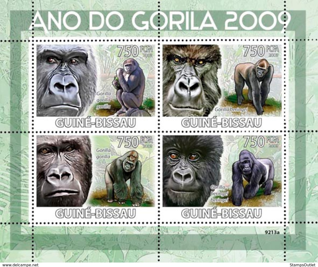 Guinea - Bissau 2009 - 2009 Year Of Gorilla 4v Y&T 2849-2852, Michel 4178-4181 - Guinea-Bissau