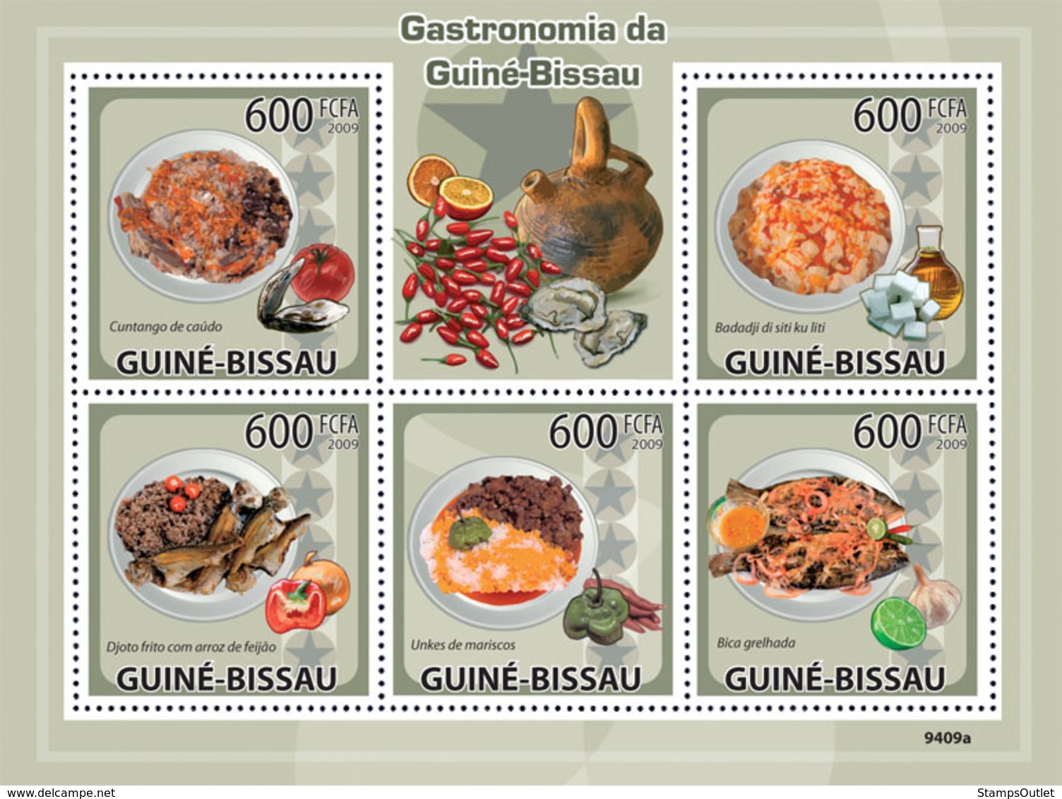 Guinea - Bissau 2009 - Gastronomia Of Guinea-Bissau 5v Y&T 3016-3020, Michel 4367-4371 - Guinea-Bissau