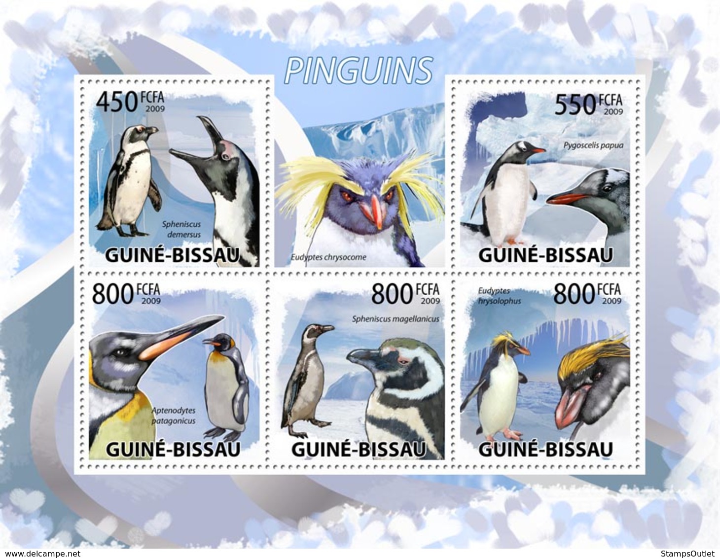Guinea - Bissau 2009 - Penguins 5v Y&T 3075-3079, Michel 4390-4394 - Guinea-Bissau