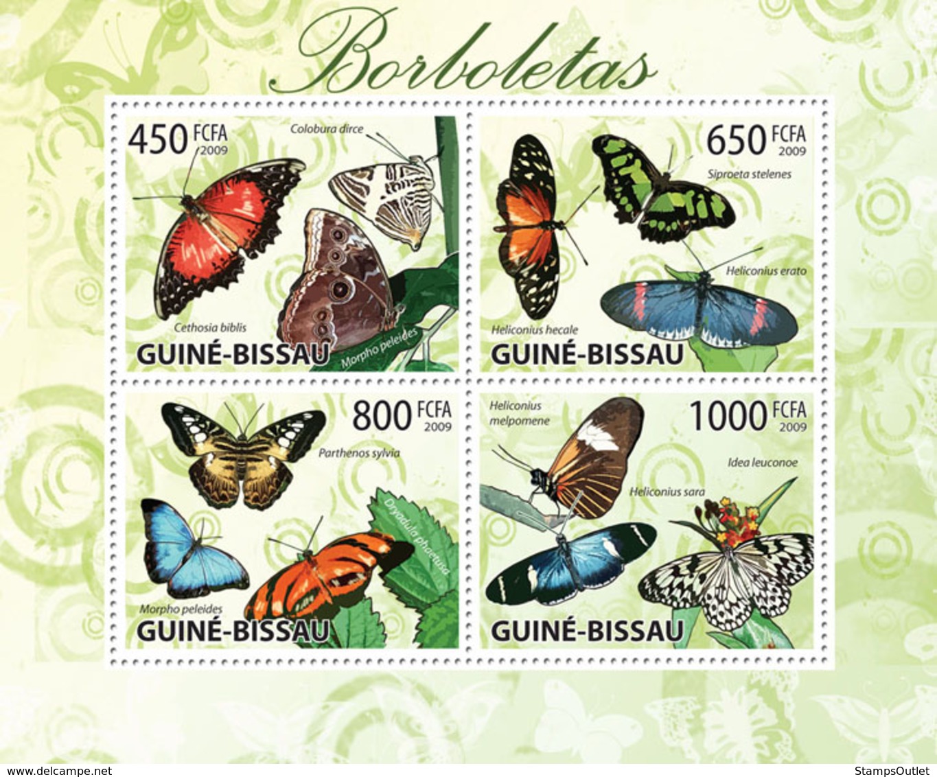 Guinea - Bissau 2009 - Butterflies 4v Y&T 3115-3118, Michel 4504-4507 - Guinea-Bissau