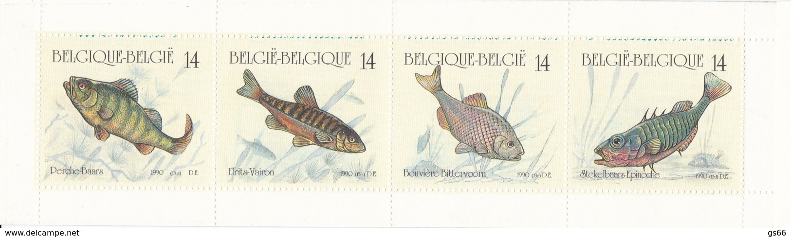 1990, Belgien, 2435/38 MH 31,  MNH **,  Fische. - Unused Stamps