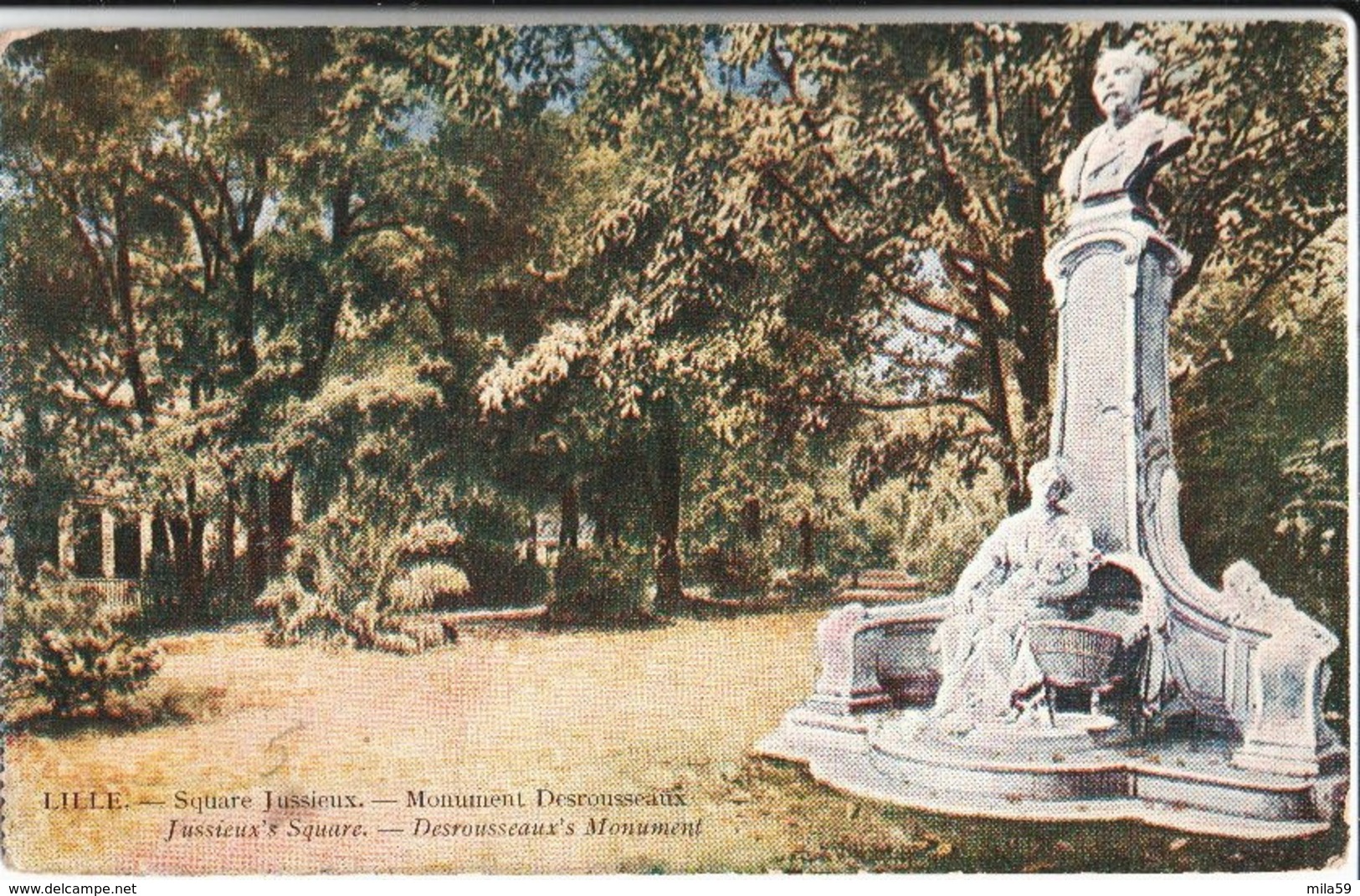 Lille. Square Jussieux. Monument Desrousseaux. à Robert Gacquer à Amiens. 1928. - Lille