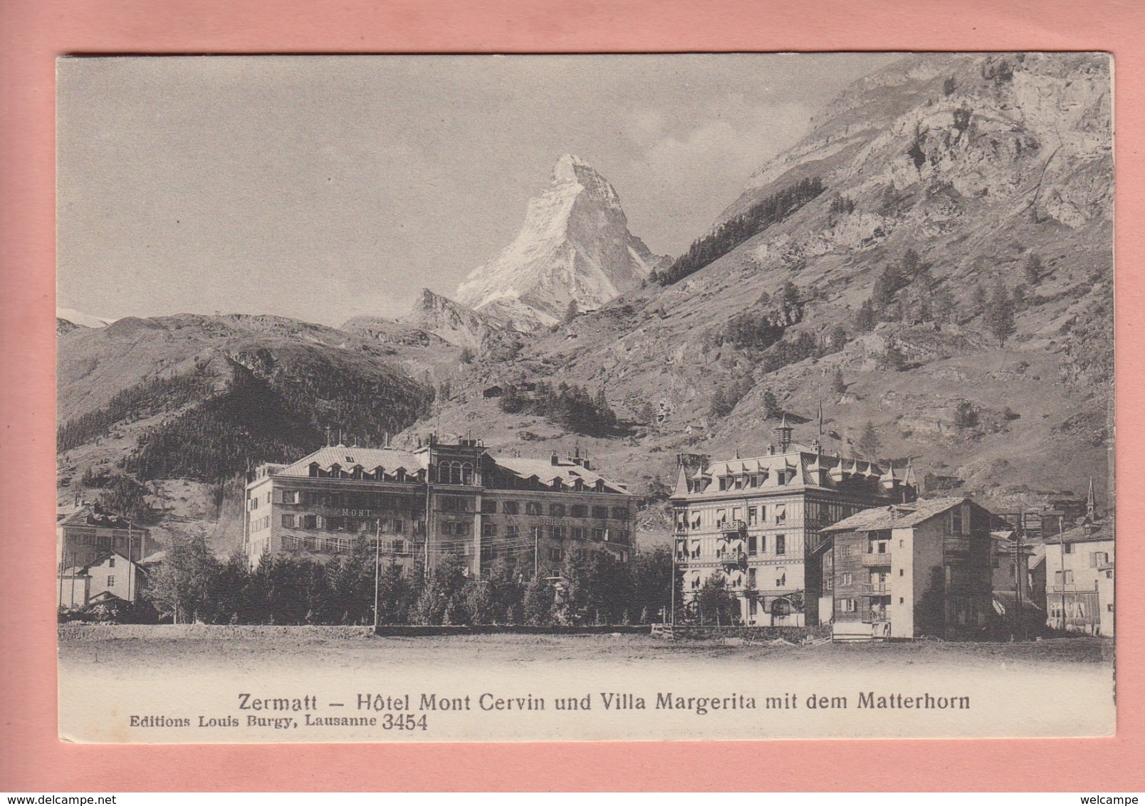 OUDE  POSTKAART ZWITSERLAND - SCHWEIZ - SUISSE -    ZERMATT - HOTELS EN VILLA - Zermatt