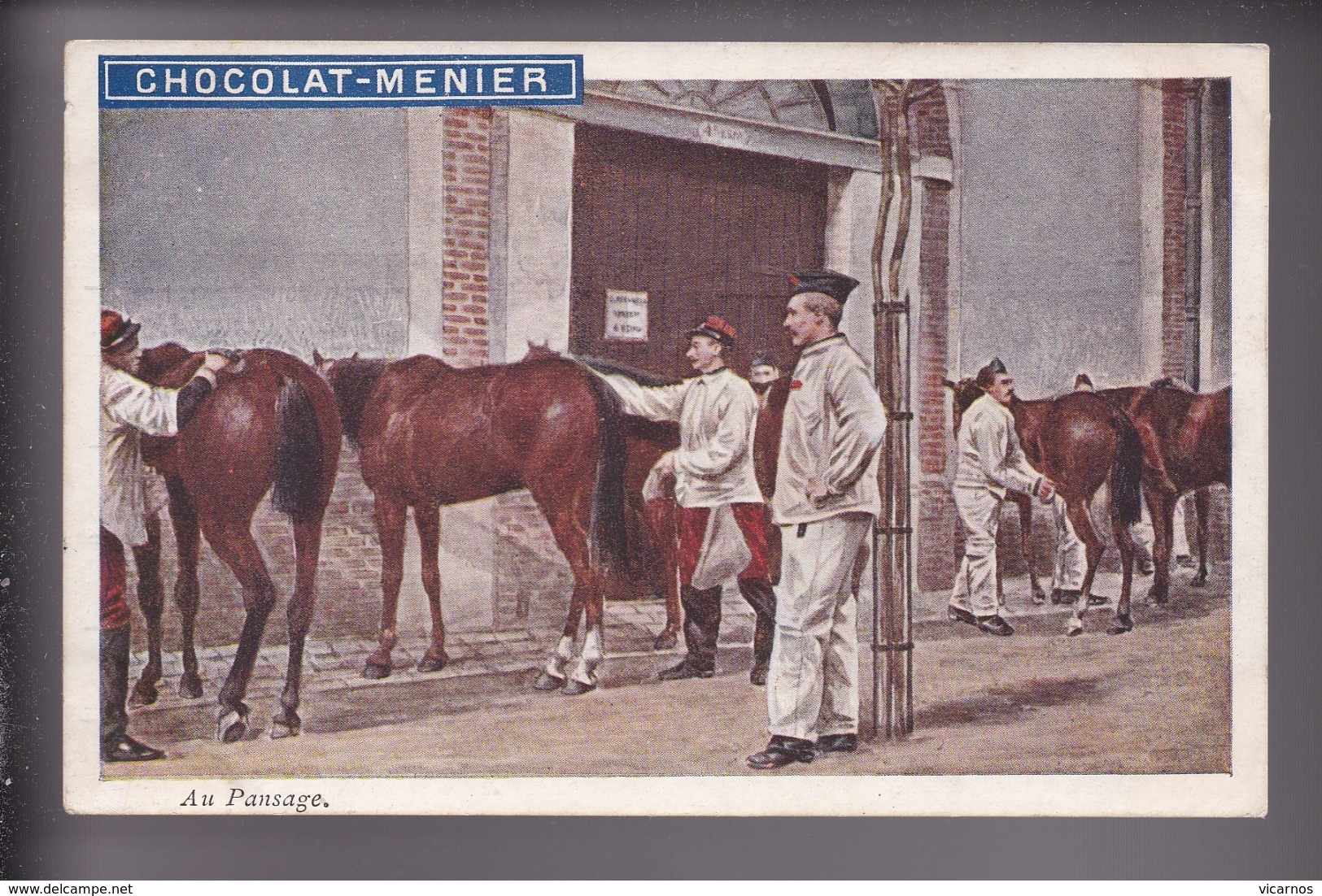 CP CHROMOS Chocolat Menier Militaria Au Pansage - Menier