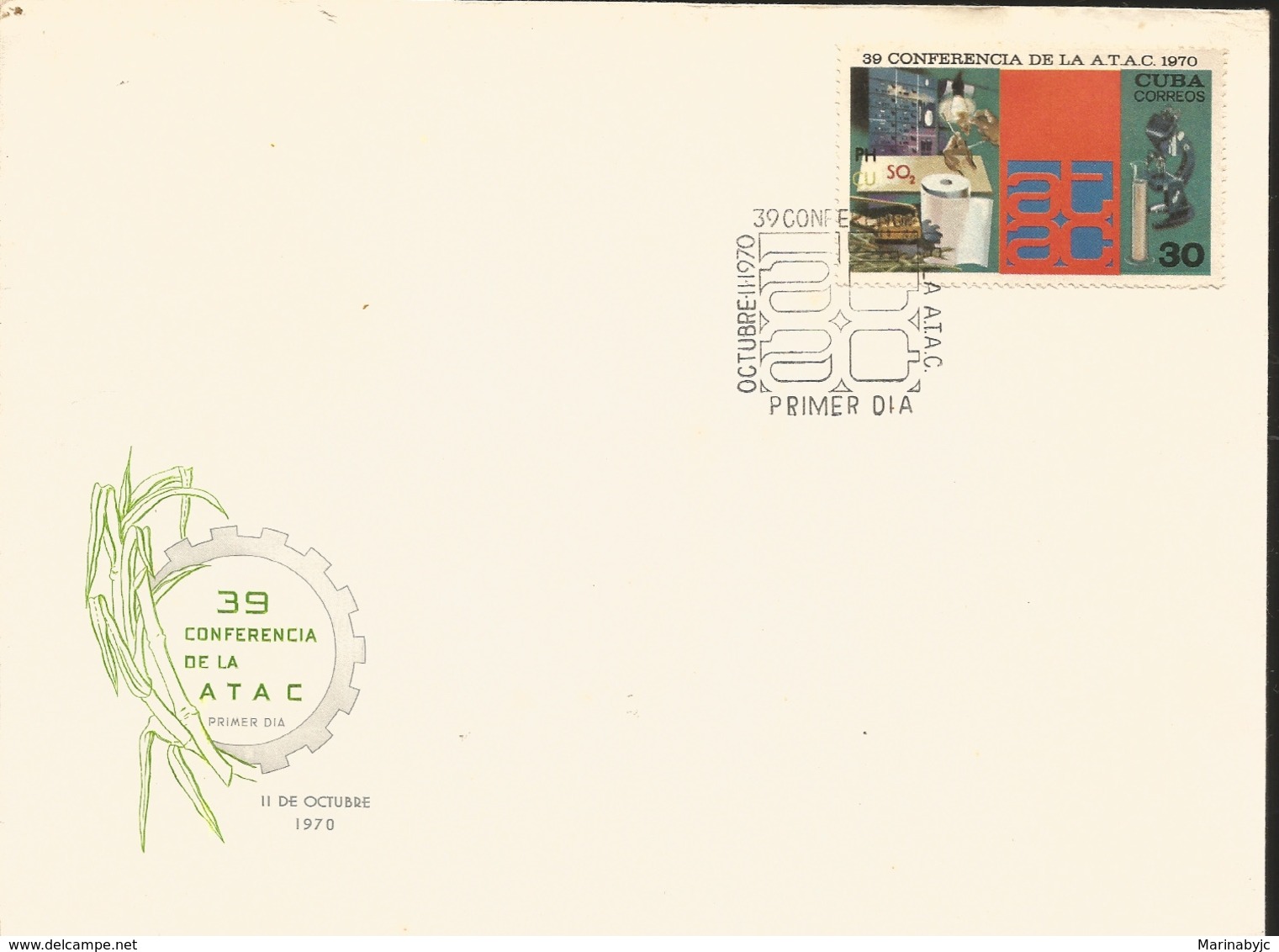 V) 1970 CARIBBEAN, 39th SUGAR TECHNICIAN’S ASSOC., ATAC, CONFERENCE, WITH SLOGAN CANCELATION IN BLACK, FDC - Lettres & Documents