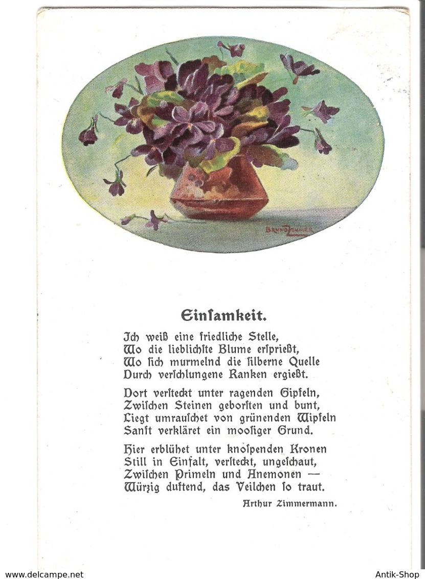 Gedicht-Karte Mit Blumenvase - Von 1923 (3733) - Philosophie