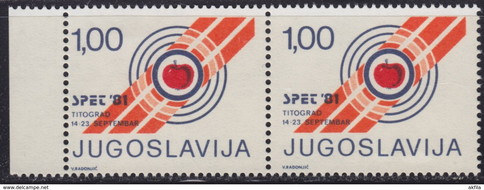 Yugoslavia 1981 European Shooting Championship In Titograd Surcharge, MNH (**) Michel 76 - Impuestos