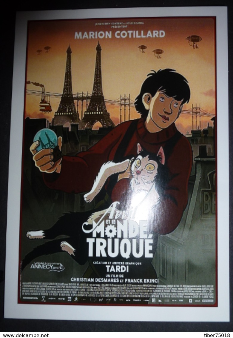 Carte Postale :  Avril Et Le Monde Truqué (film - Cinéma - Affiche - Marion Cottillard) Illustration : Tardi - Plakate Auf Karten