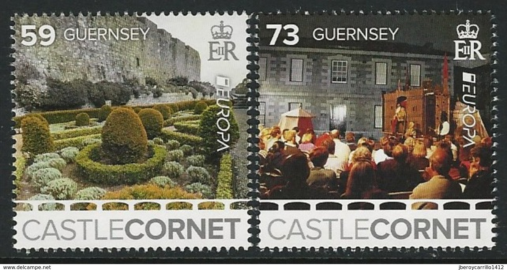 GUERNSEY -EUROPA-CEPT 2017.-TEMA:"CASTILLOS -CASTLES -SCHLÖSSER".- SERIE De 2 V. - 2017