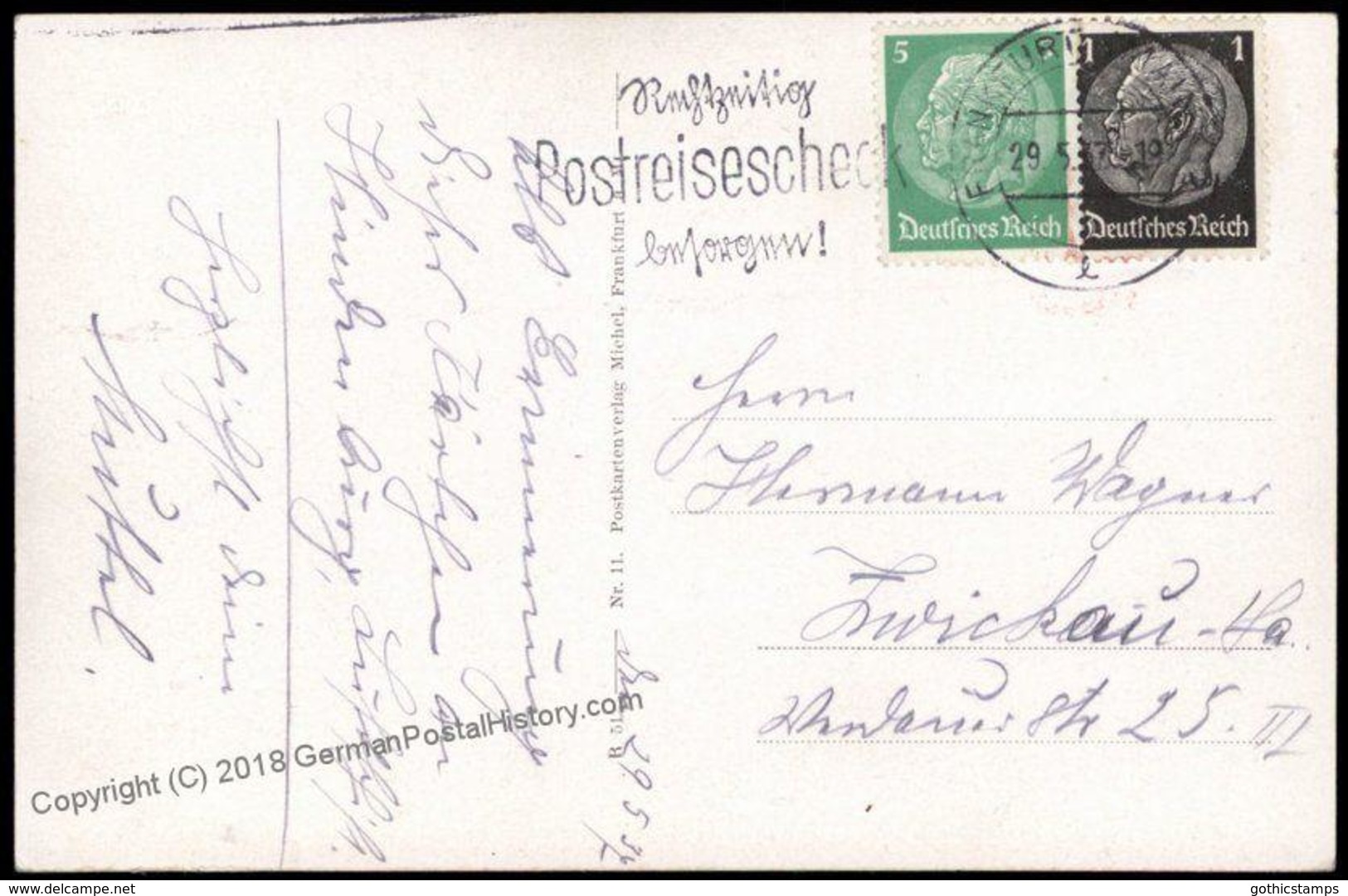 3rd Reich Germany Hindenburg LZ129 Zeppelin Original Postcard 69109 - Non Classés