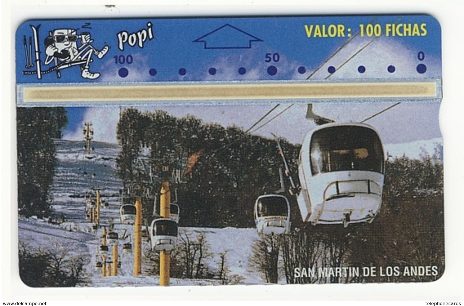 ARGENTINA___Landis Gyr POPI___ARG-PO-17 (CN: 407E) CableCar 100 Fichas__rare L&G - Argentina