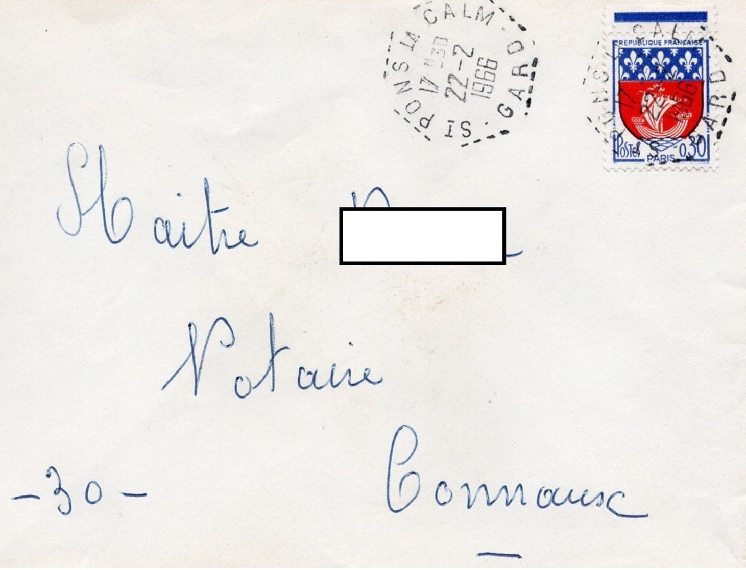 LSC 1966 - Cachet Hexagonal Perlé - SAINT PONS LA CALM (Gard) Sur YT 1354B - Bolli Manuali