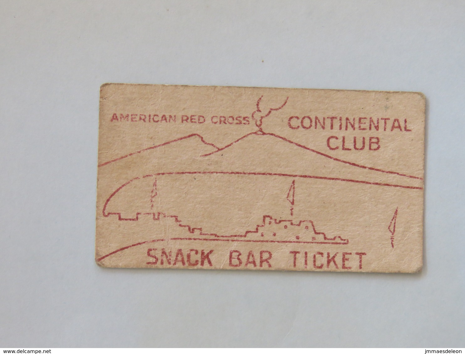 Germany 1947 (?) - American Red Cross - Continental Club - Snack Bar Ticket - Tickets - Vouchers