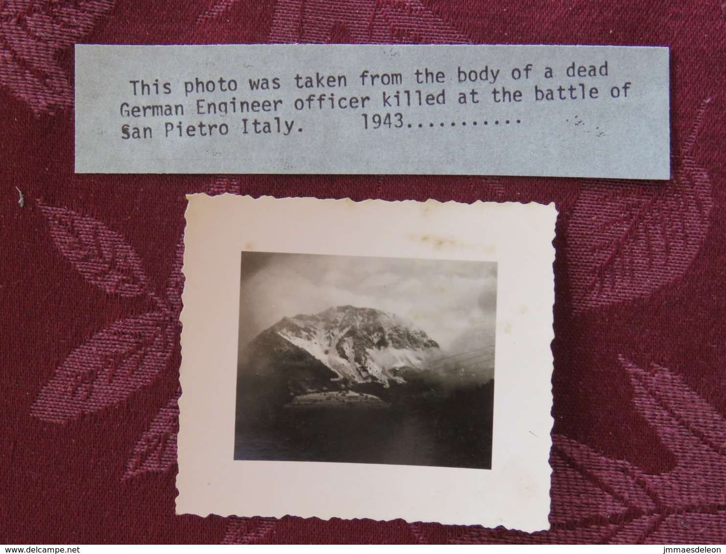 1945 - Photograph Taken From The Body Of A Dead German Officier Killed In Battle Of San Pietro Italy - War, Military