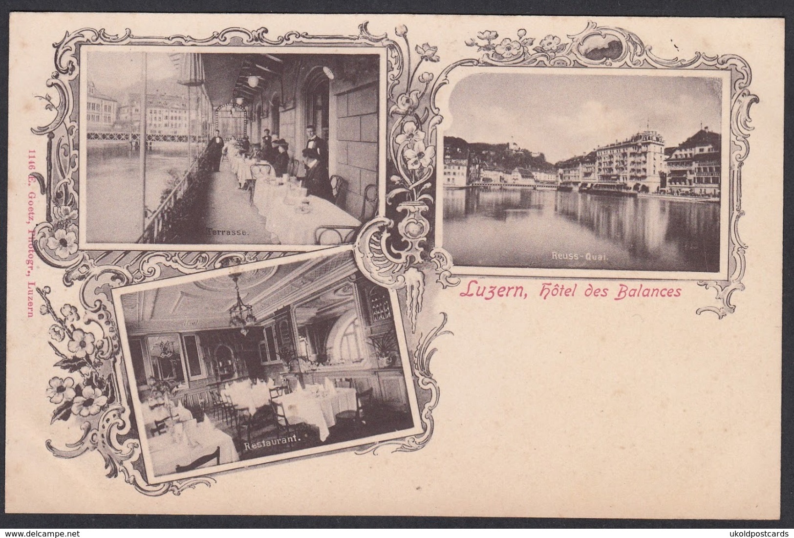 CPA  Suisse, LUZERN, Hotel Des Balances - Lucerne