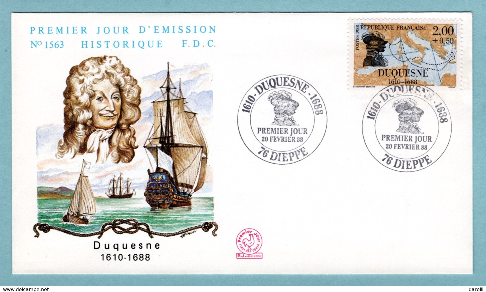 FDC France 1988 - Duquesne - YT 2517 - 76 Dieppe - 1980-1989