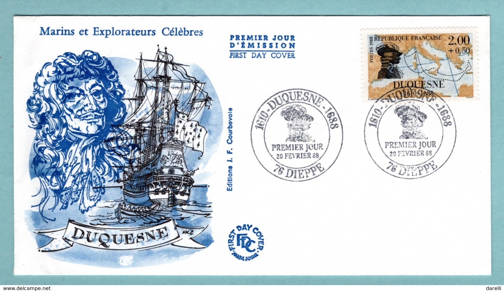 FDC France 1988 - Duquesne - YT 2517 - 76 Dieppe - 1980-1989