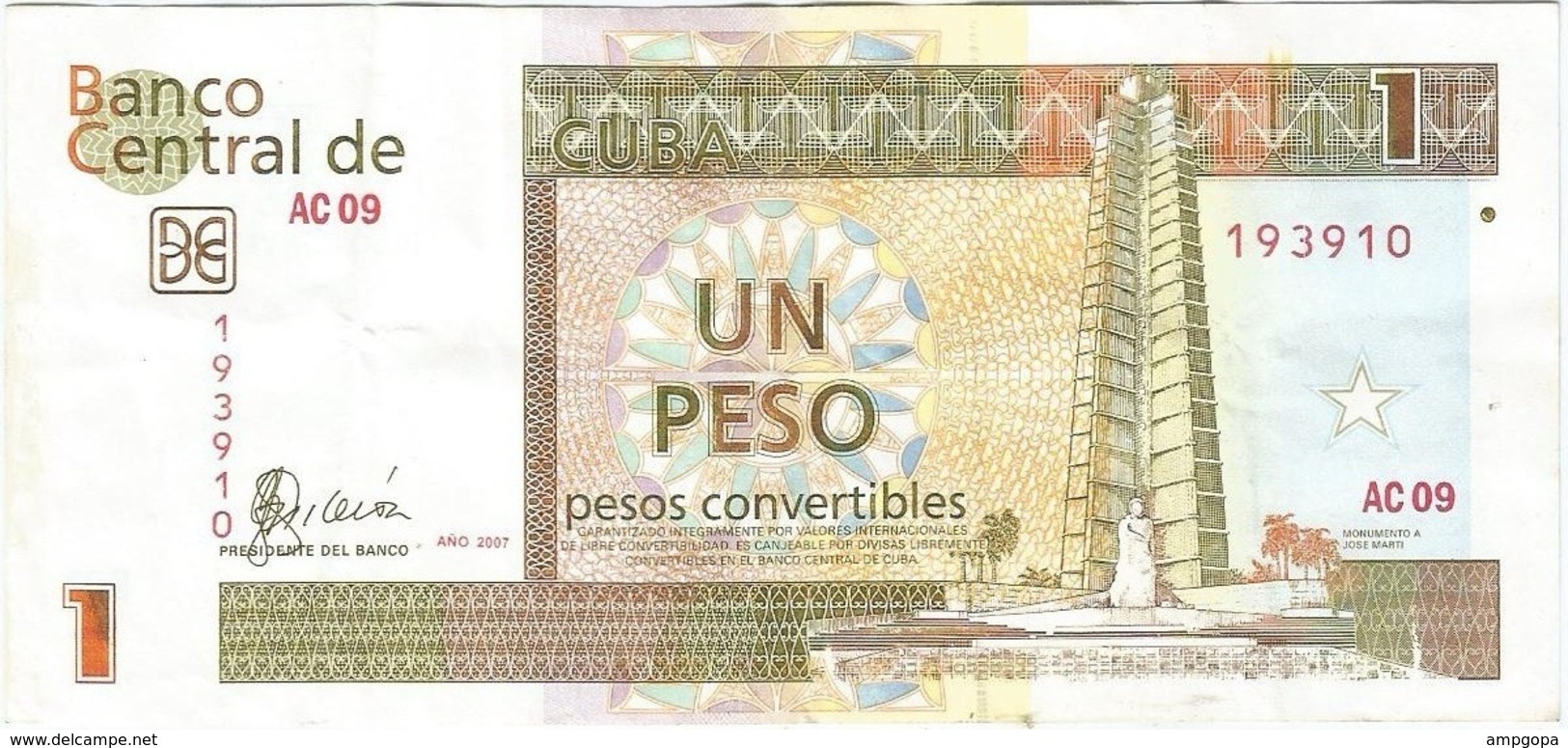 Cuba 1 Peso 2007 Pk-fx 46 2 Ref 3034-2 - Cuba