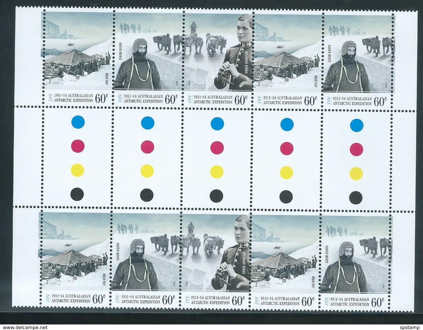 Australian Antarctic Territory 2012 Expedition Anniversary # II 60c Arrival & Exploration Gutter Block Of 10 MNH - Unused Stamps