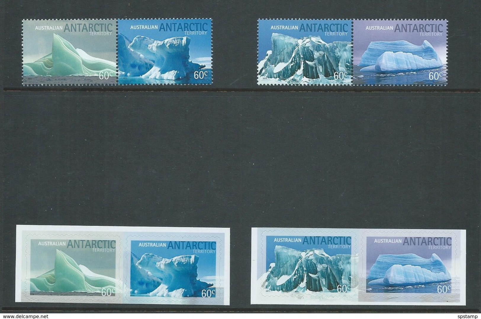 Australian Antarctic Territory 2011 Iceburgs Set Of 2 Pairs MNH + Peel & Stick Set Of 2 Pairs MNH - Unused Stamps