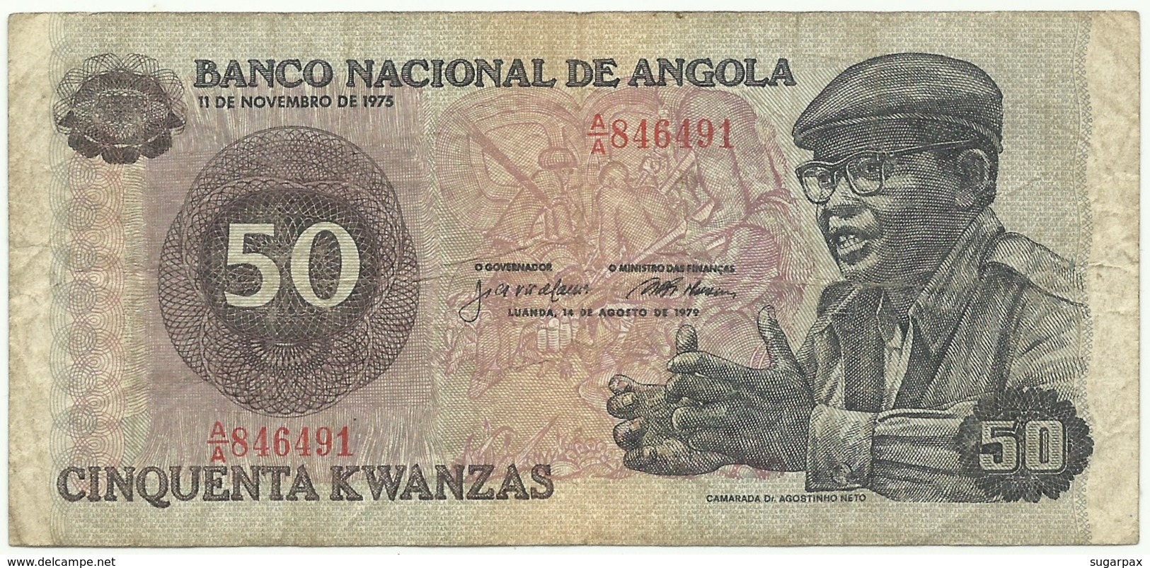 Angola - 50 Kwanzas - 14.08.1979 - Pick 114 - Série A/A - Camarada Dr. Agostinho Neto - Angola