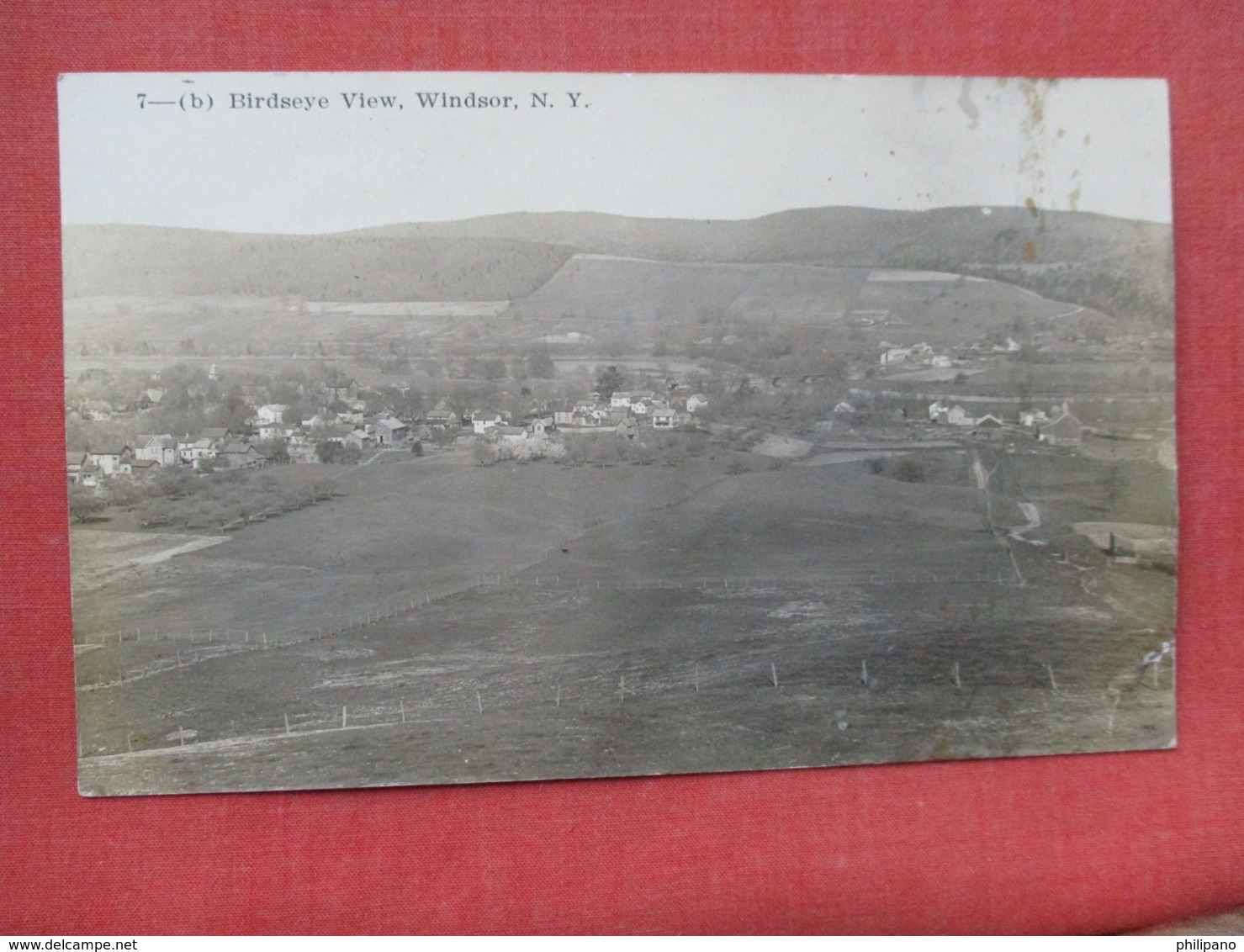 RPPC    Birds Eye View Windsor  Bottom  Right Corner  Tear  NY        Ref 3639 - Rochester