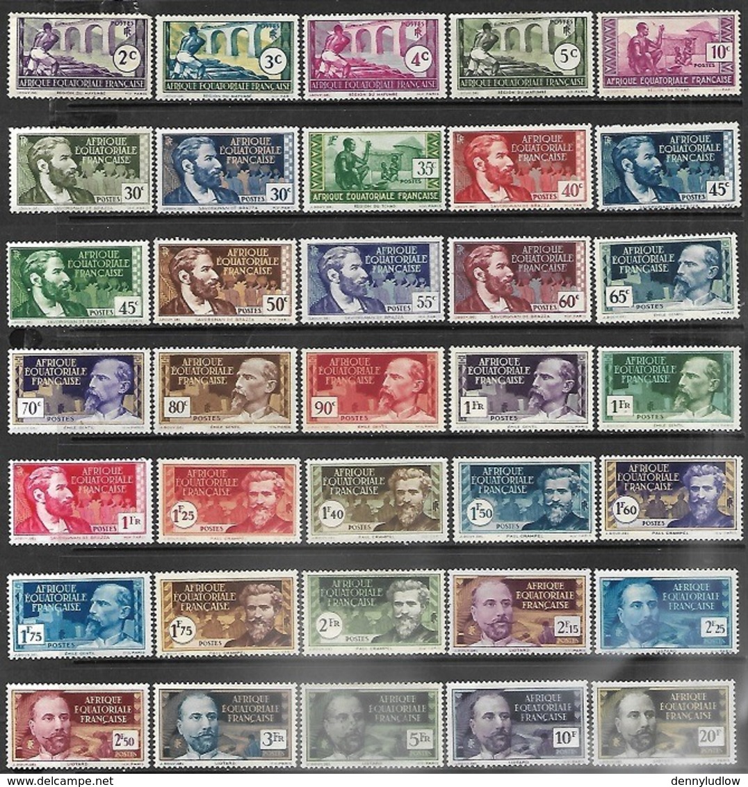 France Equatorial Africa  1937-40   35 Diff MH  To The 20fr    2016 Scott Value $45.90 - Unused Stamps