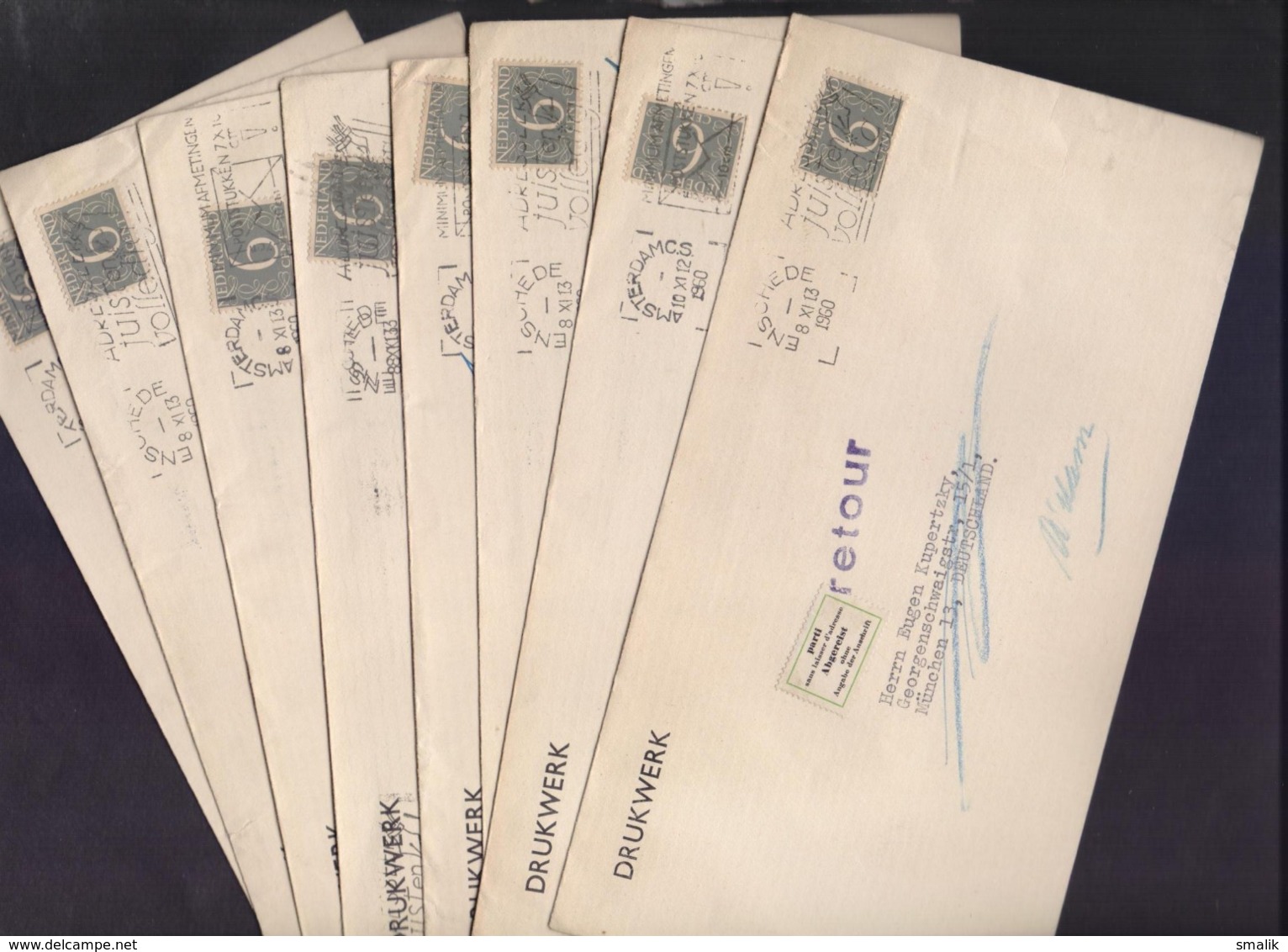 NETHERLANDS Postal History - Return To Sender Retour Cover Used With 6c Stamp, Lot Of 15 Covers - Covers & Documents