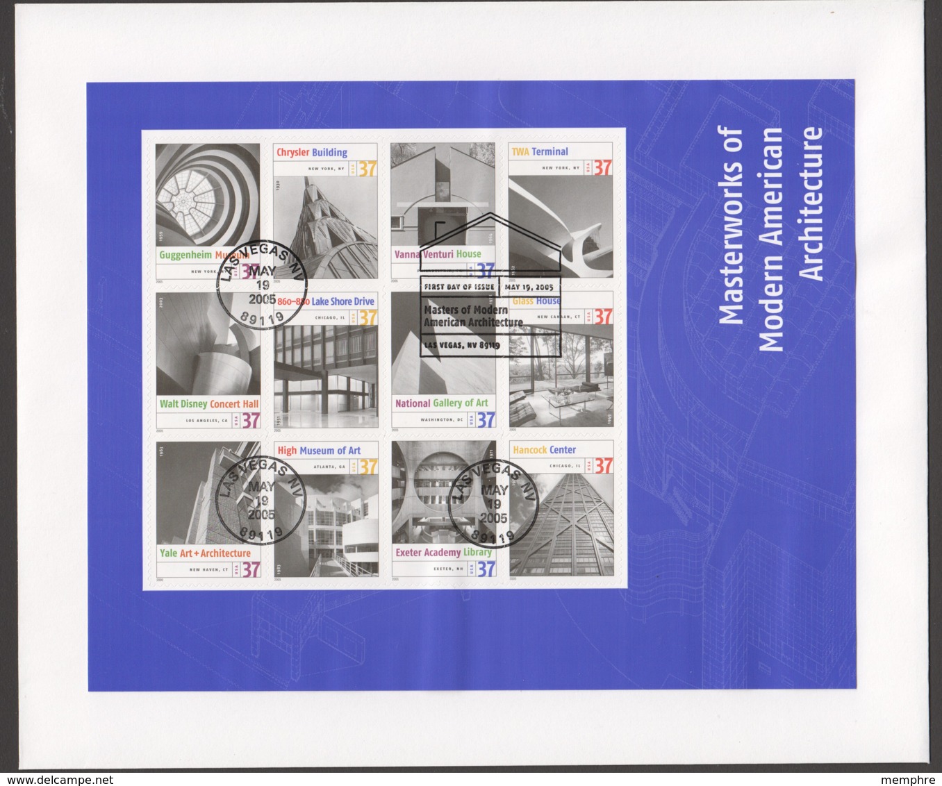 2005  Modern Architetur  Complete Sheet Of 12 Stamps  FDC - 2001-2010