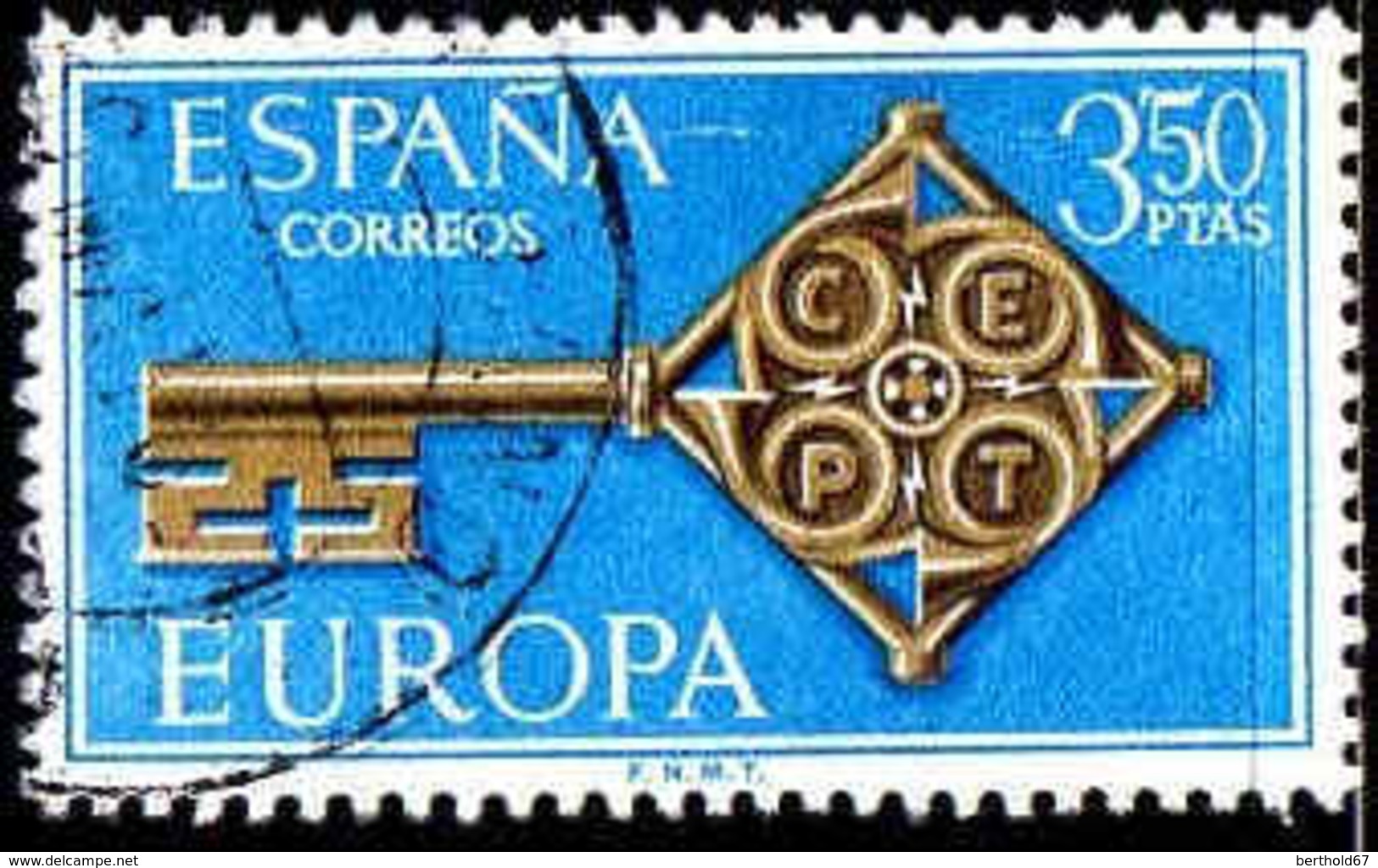 Espagne Poste Obl Yv:1523 Mi:1755 Ed:1868 Europa Cept Clés (Beau Cachet Rond) (Thème) - 1968