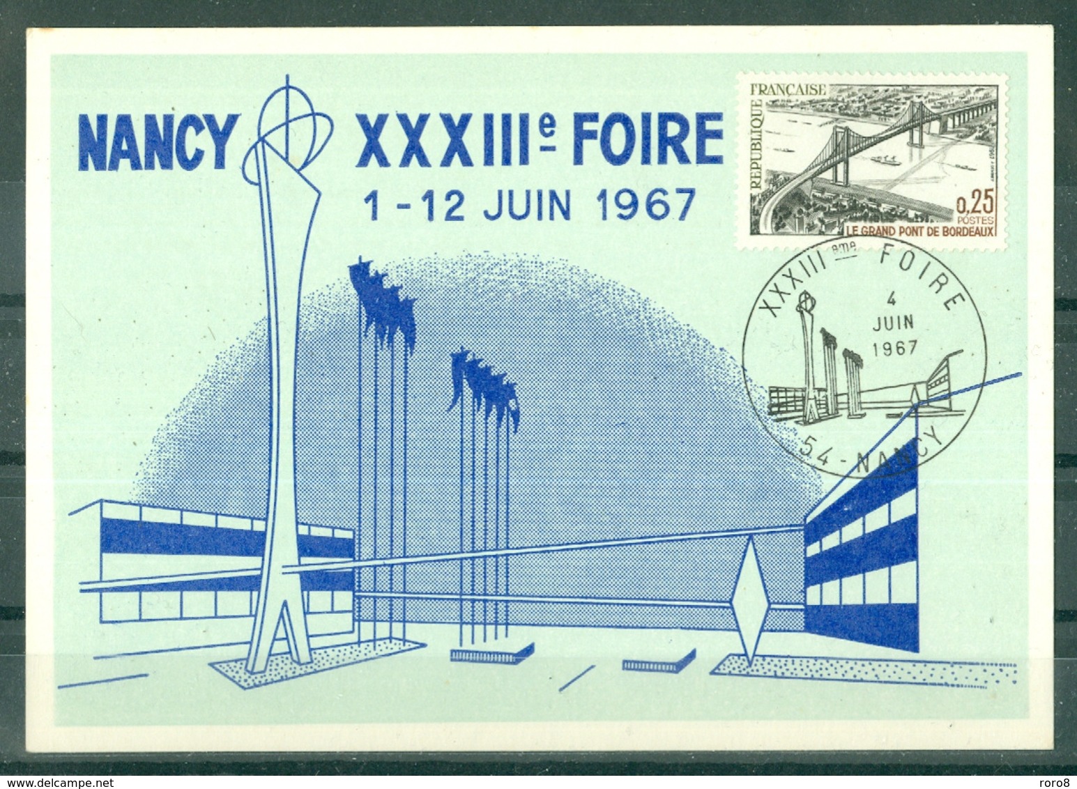 FRANCE - X X X III° FOIRE DE NANCY LES 1 - 12 JUIN 1967 DU 4 JUIN 1967 - Lettres & Documents