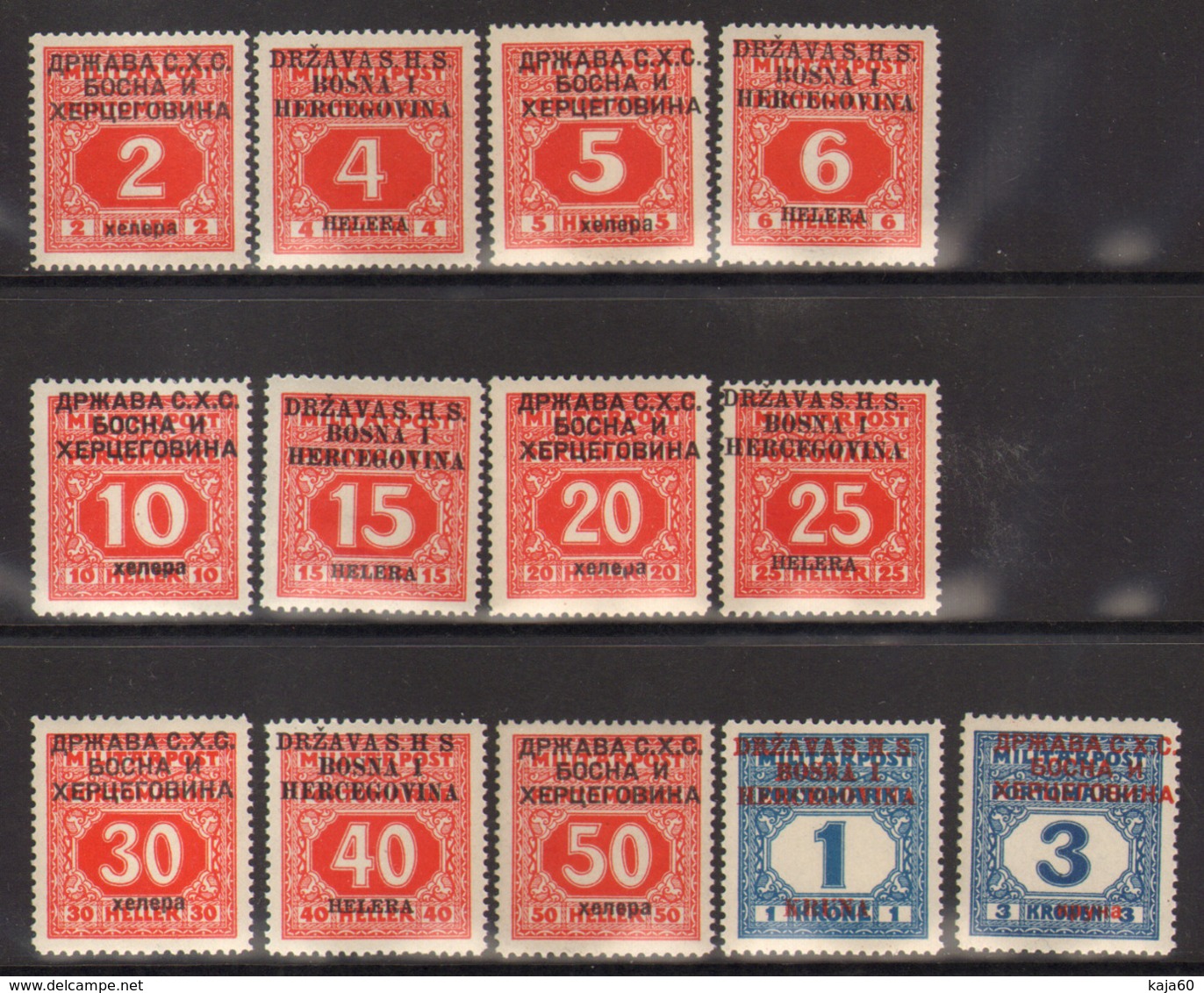 8. Yugoslavia Bosnia SHS 1918  Postage Due Set MNH/MLH - Nuovi