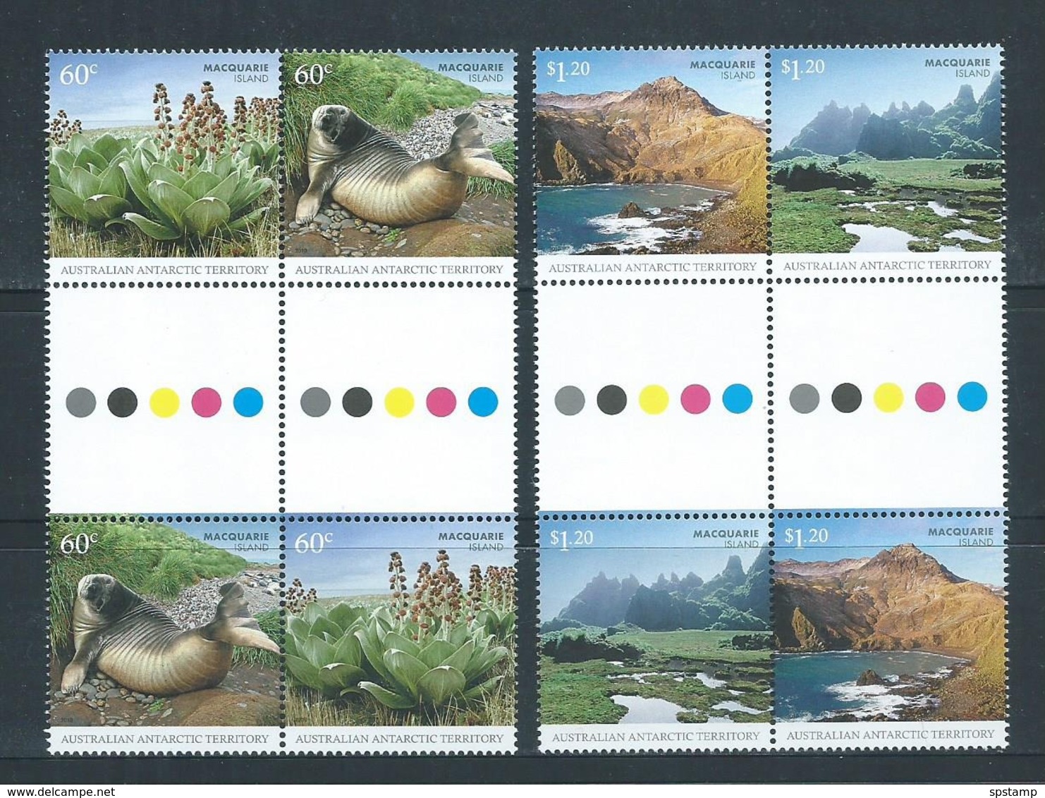 Australian Antarctic Territory 2010 Macquarie Island Set Of 4 X 2 As Se Tenant Gutter Blocks Of 4  MNH - Unused Stamps