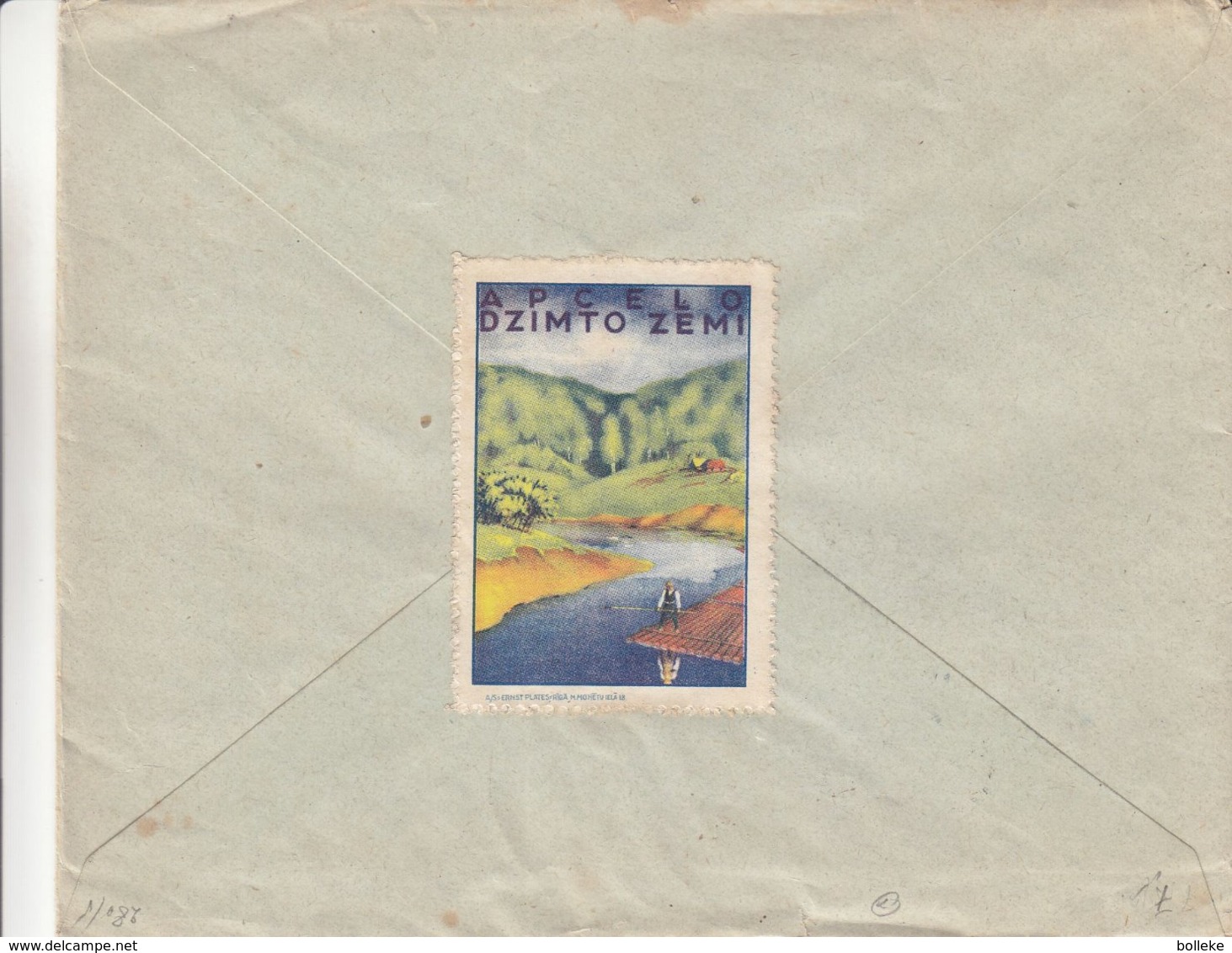 Lettonie - Lettre De 1940 ° - Oblit Rezekne - Exp Vers Riga - Avec Vignette - Lettonia