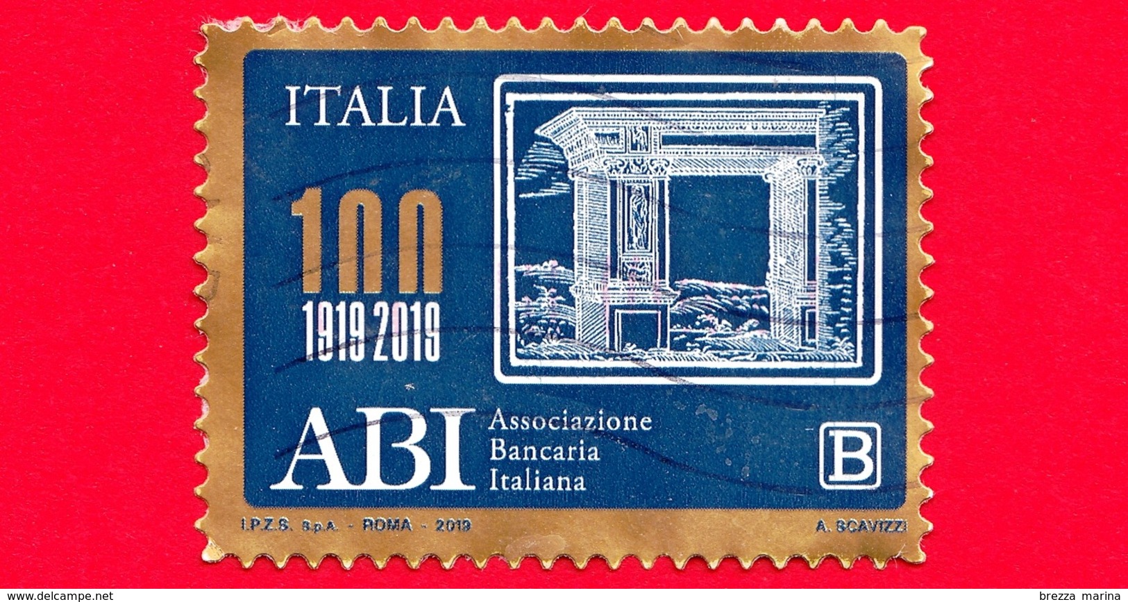 ITALIA - Usato - 2019 - 100 Anni Della Costituzione Dell’ABI – Arco Degli Argentari - Logo - B - 2011-20: Usati